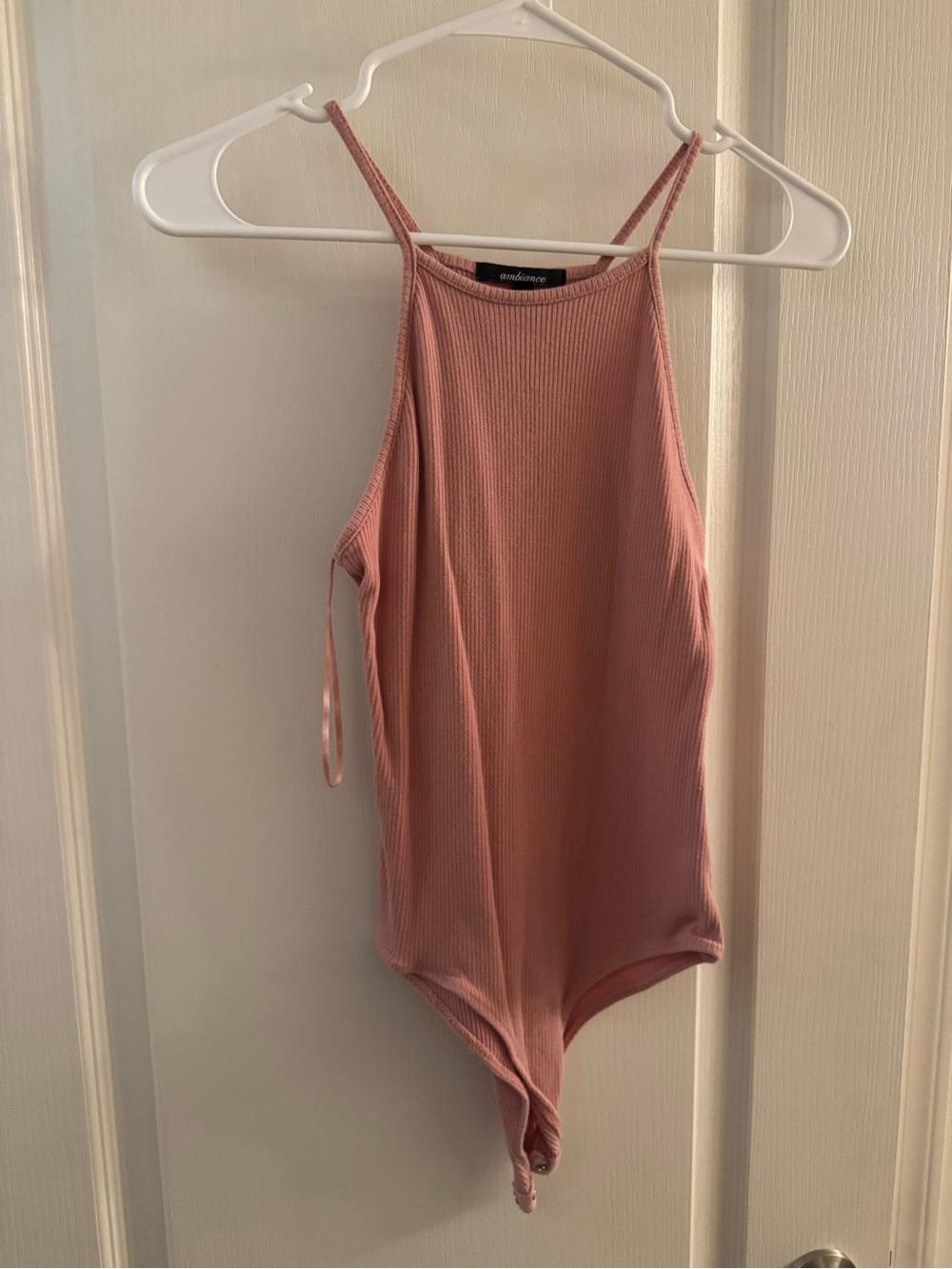 Ribbed Pink Bodysuit Tank - Unbranded